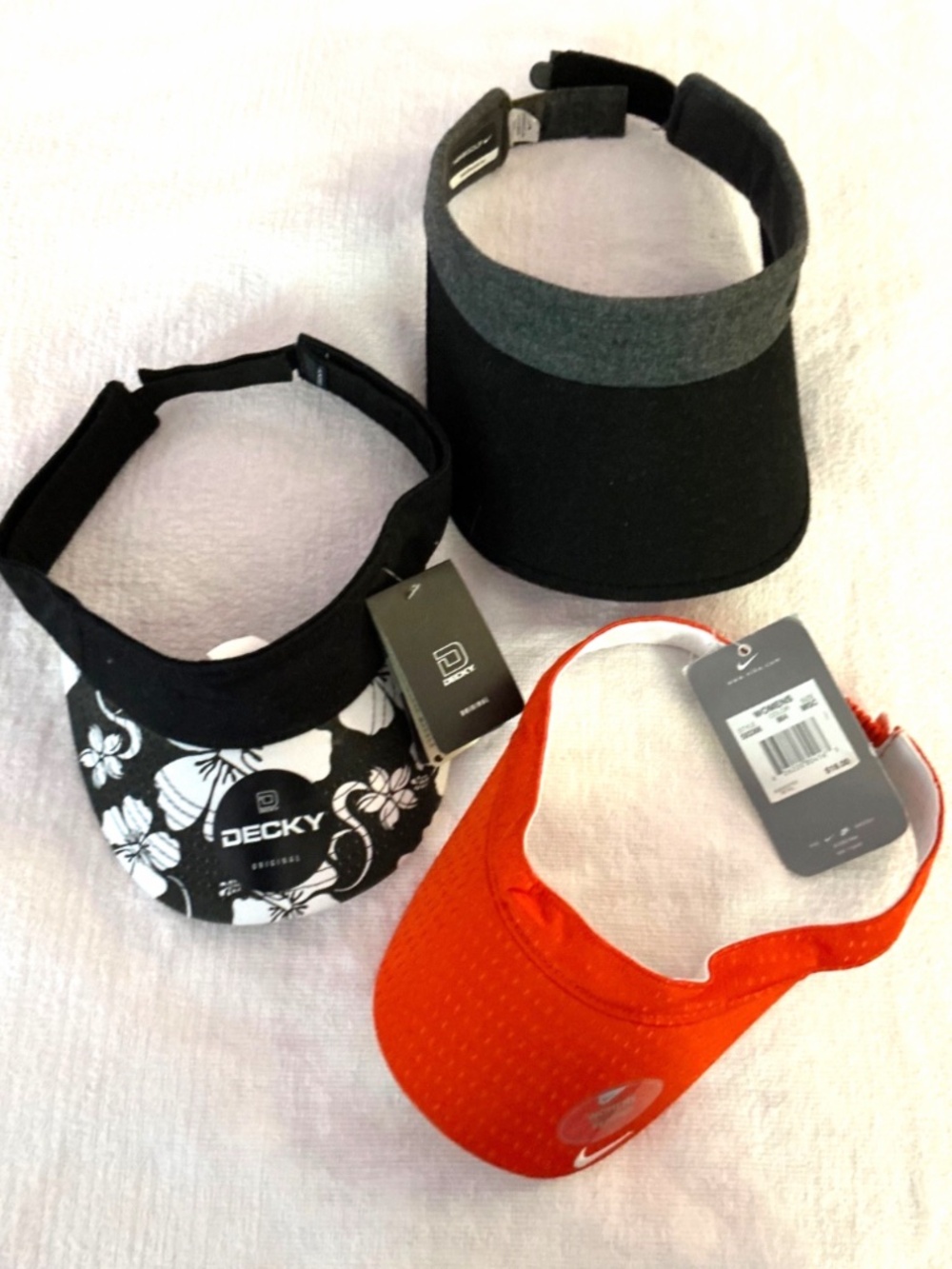 Women’s or Unisex Lot Nike Orange Stretch Decky B&W BNWT Nike Lambswool Visors